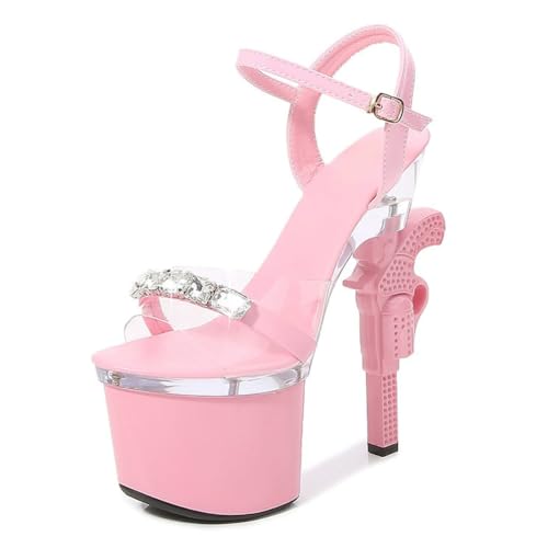17 cm hohe High Heels für Damen | Plateau-Sandalen mit Knöchelriemen für Hochzeiten, Nachtclubs, Abschlussfeiern, Pole-/Strip-Dance,Rosa,38 EU 17 cm hohe High Heels für Damen | Plateau-Sandalen mit Knöchelriemen für Hochzeiten, Nachtclubs, Abschlussfeiern, Pole-/Strip-Dance,Rosa,38 EU von LIUGUISUOCHBH