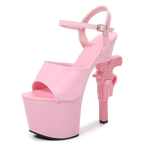 17 cm hohe High Heels für Damen | Plateau-Sandalen mit Knöchelriemen für Hochzeiten, Nachtclubs, Abschlussfeiern, Pole-/Strip-Dance,Rosa,38 EU 17 cm hohe High Heels für Damen | Plateau-Sandalen mit Knöchelriemen für Hochzeiten, Nachtclubs, Abschlussfeiern, Pole-/Strip-Dance,Rosa,38 EU von LIUGUISUOCHBH