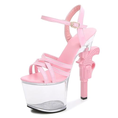 17 cm hohe High Heels für Damen | Plateau-Sandalen mit Knöchelriemen für Hochzeiten, Nachtclubs, Abschlussfeiern, Pole-/Strip-Dance,Rosa,40 EU 17 cm hohe High Heels für Damen | Plateau-Sandalen mit Knöchelriemen für Hochzeiten, Nachtclubs, Abschlussfeiern, Pole-/Strip-Dance,Rosa,40 EU von LIUGUISUOCHBH