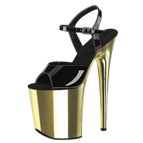 20cm Extrem High Heels Plateau Sandalen für Damen | Stripper-Heels in Übergröße für Nachtclub-Auftritte und professionellen Pole Dance,Gold,43 EU 20cm Extrem High Heels Plateau Sandalen für Damen | Stripper-Heels in Übergröße für Nachtclub-Auftritte und professionellen Pole Dance,Gold,43 EU von LIUGUISUOCHBH