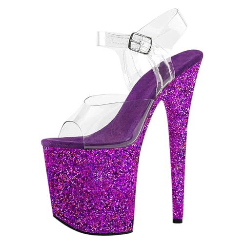 20cm Extrem High Heels Plateau Sandalen für Damen | Stripper-Heels in Übergröße für Nachtclub-Auftritte und professionellen Pole Dance,Lila,36 EU 20cm Extrem High Heels Plateau Sandalen für Damen | Stripper-Heels in Übergröße für Nachtclub-Auftritte und professionellen Pole Dance,Lila,36 EU von LIUGUISUOCHBH