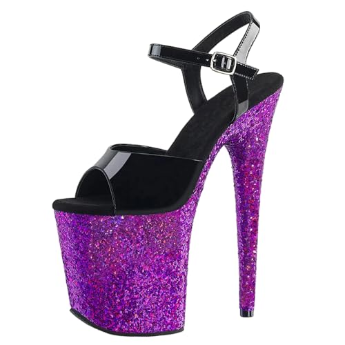 20cm Extrem High Heels Plateau Sandalen für Damen | Stripper-Heels in Übergröße für Nachtclub-Auftritte und professionellen Pole Dance,Lila,40 EU 20cm Extrem High Heels Plateau Sandalen für Damen | Stripper-Heels in Übergröße für Nachtclub-Auftritte und professionellen Pole Dance,Lila,40 EU von LIUGUISUOCHBH