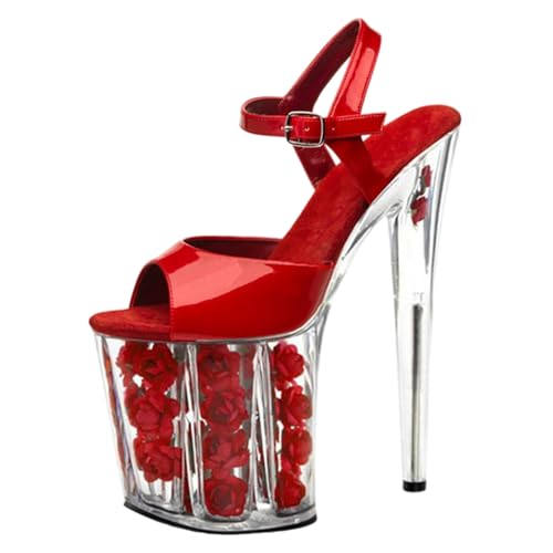 20cm Extrem High Heels Plateau Sandalen für Damen | Stripper-Heels in Übergröße für Nachtclub-Auftritte und professionellen Pole Dance,Rot,39 EU 20cm Extrem High Heels Plateau Sandalen für Damen | Stripper-Heels in Übergröße für Nachtclub-Auftritte und professionellen Pole Dance,Rot,39 EU von LIUGUISUOCHBH