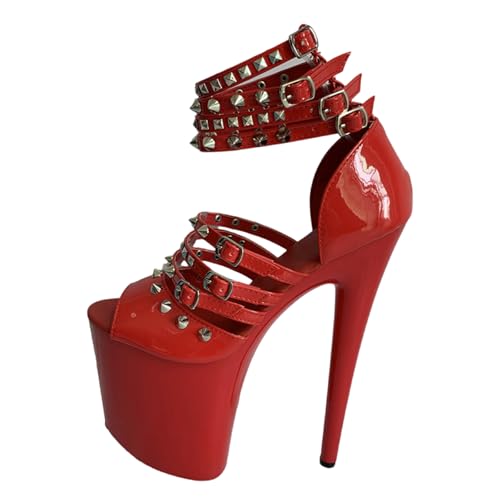 20cm Extrem High Heels Plateau Sandalen für Damen | Stripper-Heels in Übergröße für Nachtclub-Auftritte und professionellen Pole Dance,Rot,41 EU 20cm Extrem High Heels Plateau Sandalen für Damen | Stripper-Heels in Übergröße für Nachtclub-Auftritte und professionellen Pole Dance,Rot,41 EU von LIUGUISUOCHBH