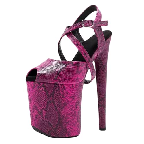 8 Zoll High Heels für Damen | Extra hohe Plateau-Sandalen mit Knöchelriemen für Hochzeiten, Nachtclubs, Junggesellinnenabschiede, Bühnenauftritte,Lila,42 EU 8 Zoll High Heels für Damen | Extra hohe Plateau-Sandalen mit Knöchelriemen für Hochzeiten, Nachtclubs, Junggesellinnenabschiede, Bühnenauftritte,Lila,42 EU von LIUGUISUOCHBH