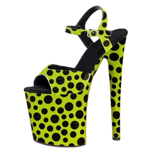 8-Zoll-High Heels für Damen | Extrem hohe Plateau-Sandalen mit offener Spitze, perfekt für Pole Dance, Nachtclub, Striptease und Kostümparty,Gelb,42 EU 8-Zoll-High Heels für Damen | Extrem hohe Plateau-Sandalen mit offener Spitze, perfekt für Pole Dance, Nachtclub, Striptease und Kostümparty,Gelb,42 EU von LIUGUISUOCHBH