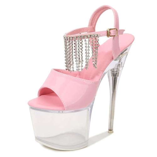Damen High Heels Sandalen mit 17cm Ultra-sexy Stilettoabsatz für Pole Dance, Striptease & Party | Fußgewölbeunterstützung & Anti-Rutsch-Design,Rosa,34 EU Damen High Heels Sandalen mit 17cm Ultra-sexy Stilettoabsatz für Pole Dance, Striptease & Party | Fußgewölbeunterstützung & Anti-Rutsch-Design,Rosa,34 EU von LIUGUISUOCHBH