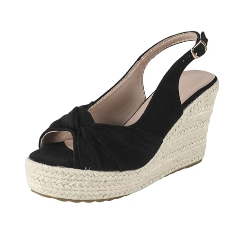 Damen-Plateausandalen mit offener Zehenpartie und Keilabsatz | 4 Zoll High Heels für Strandhochzeiten, Abschlussbälle und Spaziergänge auf Reisen | Größe 35–42,Schwarz,41 EU Damen-Plateausandalen mit offener Zehenpartie und Keilabsatz | 4 Zoll High Heels für Strandhochzeiten, Abschlussbälle und Spaziergänge auf Reisen | Größe 35–42,Schwarz,41 EU von LIUGUISUOCHBH