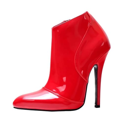 Damen & Herren Große Größen 15cm Stiletto High Heels Stiefeletten für Nachtclub, Crossdressing & Pole Dance | 6 Zoll Absatz,Rot,36 EU Damen & Herren Große Größen 15cm Stiletto High Heels Stiefeletten für Nachtclub, Crossdressing & Pole Dance | 6 Zoll Absatz,Rot,36 EU von LIUGUISUOCHBH
