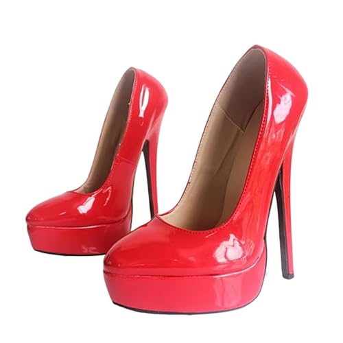 Extra hohe 18 cm High Heels für Damen und Herren für Pole Dance & Stripper-Shows | Plateau-Pumps für Bühnenauftritte, Crossdressing,Rot,41 EU Extra hohe 18 cm High Heels für Damen und Herren für Pole Dance & Stripper-Shows | Plateau-Pumps für Bühnenauftritte, Crossdressing,Rot,41 EU von LIUGUISUOCHBH