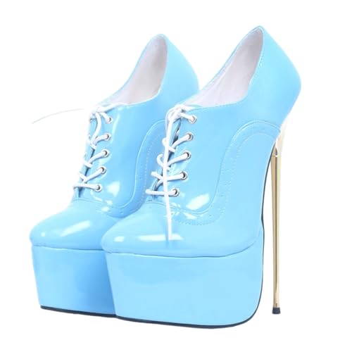 Extra hohe 22 cm High Heels für Damen und Herren für Pole Dance & Stripper-Shows | Plateau-Pumps für Bühnenauftritte, Crossdressing,Blau,39 EU von LIUGUISUOCHBH