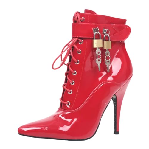 LIUGUISUOCHBH Damen & Herren Übergrößen Stiefeletten mit spitzer Zehenpartie und hohen Absätzen für Nachtclub, Cosplay & Crossdressing | 7 Zoll Absatz,Rot,36 EU LIUGUISUOCHBH Damen & Herren Übergrößen Stiefeletten mit spitzer Zehenpartie und hohen Absätzen für Nachtclub, Cosplay & Crossdressing | 7 Zoll Absatz,Rot,36 EU von LIUGUISUOCHBH