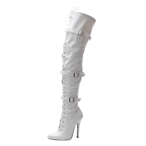 LIUGUISUOCHBH Overknee-Stiefel mit 6-Zoll-Absatz für Damen und Herren | Crossdressing-Nachtclub-Kostümparty-Stripper-Übergröße, Overknee-Stiefel,Weiß,39 EU LIUGUISUOCHBH Overknee-Stiefel mit 6-Zoll-Absatz für Damen und Herren | Crossdressing-Nachtclub-Kostümparty-Stripper-Übergröße, Overknee-Stiefel,Weiß,39 EU von LIUGUISUOCHBH