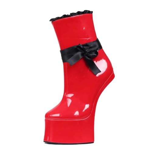 LIUGUISUOCHBH Stiefeletten ohne Absatz für Damen/Herren | Plateau-Absätze in großen Größen für Club-Tanzen, Striptease-Auftritte und Crossdressing,Rot,42 EU LIUGUISUOCHBH Stiefeletten ohne Absatz für Damen/Herren | Plateau-Absätze in großen Größen für Club-Tanzen, Striptease-Auftritte und Crossdressing,Rot,42 EU von LIUGUISUOCHBH