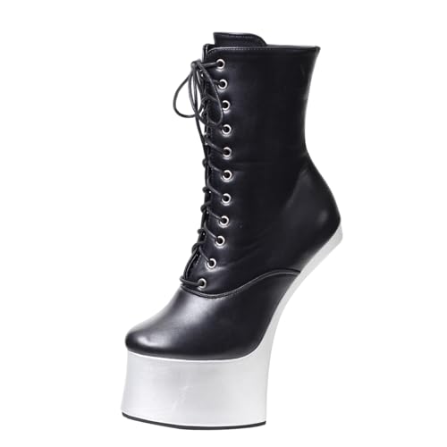 LIUGUISUOCHBH Stiefeletten ohne Absatz für Damen/Herren | Plateau-Absätze in großen Größen für Club-Tanzen, Striptease-Auftritte und Crossdressing,Schwarz,38 EU LIUGUISUOCHBH Stiefeletten ohne Absatz für Damen/Herren | Plateau-Absätze in großen Größen für Club-Tanzen, Striptease-Auftritte und Crossdressing,Schwarz,38 EU von LIUGUISUOCHBH