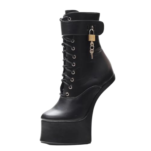 LIUGUISUOCHBH Stiefeletten ohne Absatz für Damen/Herren | Plateau-Absätze in großen Größen für Club-Tanzen, Striptease-Auftritte und Crossdressing,Schwarz,44 EU LIUGUISUOCHBH Stiefeletten ohne Absatz für Damen/Herren | Plateau-Absätze in großen Größen für Club-Tanzen, Striptease-Auftritte und Crossdressing,Schwarz,44 EU von LIUGUISUOCHBH