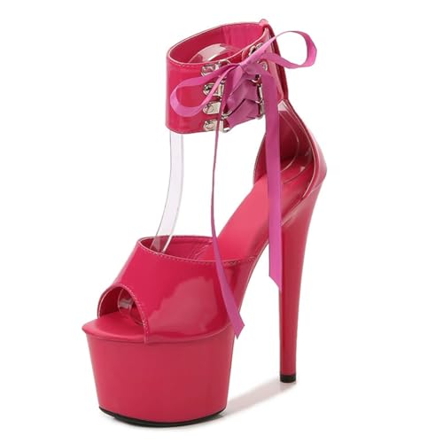 Sommer-High Heels für Damen | Offene Plateau-Sandalen für Pole Dance, Stripshows und glamouröse Dinnerpartys | Verstellbare Knöchelschnallen,Deep pink,34 EU Sommer-High Heels für Damen | Offene Plateau-Sandalen für Pole Dance, Stripshows und glamouröse Dinnerpartys | Verstellbare Knöchelschnallen,Deep pink,34 EU von LIUGUISUOCHBH