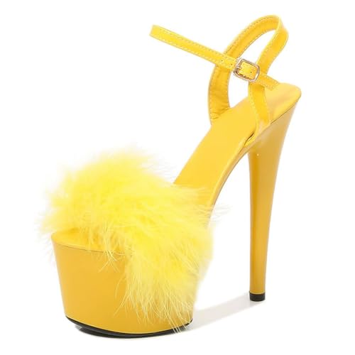 Sommer-High Heels für Damen | Offene Plateau-Sandalen für Pole Dance, Stripshows und glamouröse Dinnerpartys | Verstellbare Knöchelschnallen,Gelb,37 EU Sommer-High Heels für Damen | Offene Plateau-Sandalen für Pole Dance, Stripshows und glamouröse Dinnerpartys | Verstellbare Knöchelschnallen,Gelb,37 EU von LIUGUISUOCHBH