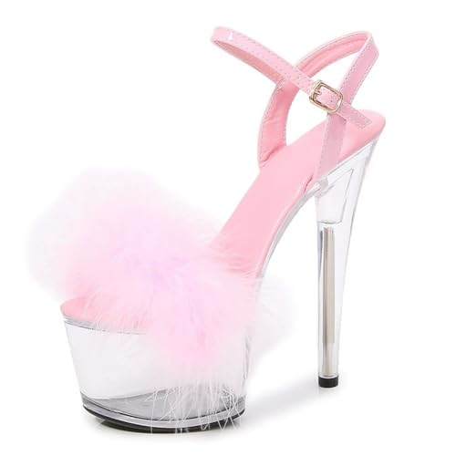 Sommer-High Heels für Damen | Offene Plateau-Sandalen für Pole Dance, Stripshows und glamouröse Dinnerpartys | Verstellbare Knöchelschnallen,Rosa,37 EU Sommer-High Heels für Damen | Offene Plateau-Sandalen für Pole Dance, Stripshows und glamouröse Dinnerpartys | Verstellbare Knöchelschnallen,Rosa,37 EU von LIUGUISUOCHBH