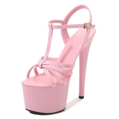 Sommer-High Heels für Damen | Offene Plateau-Sandalen für Pole Dance, Stripshows und glamouröse Dinnerpartys | Verstellbare Knöchelschnallen,Rosa,40.5 EU Sommer-High Heels für Damen | Offene Plateau-Sandalen für Pole Dance, Stripshows und glamouröse Dinnerpartys | Verstellbare Knöchelschnallen,Rosa,40.5 EU von LIUGUISUOCHBH