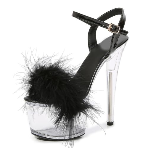 Sommer-High Heels für Damen | Offene Plateau-Sandalen für Pole Dance, Stripshows und glamouröse Dinnerpartys | Verstellbare Knöchelschnallen,Schwarz,37 EU Sommer-High Heels für Damen | Offene Plateau-Sandalen für Pole Dance, Stripshows und glamouröse Dinnerpartys | Verstellbare Knöchelschnallen,Schwarz,37 EU von LIUGUISUOCHBH