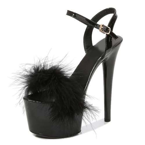 Sommer-High Heels für Damen | Offene Plateau-Sandalen für Pole Dance, Stripshows und glamouröse Dinnerpartys | Verstellbare Knöchelschnallen,Schwarz,40 EU Sommer-High Heels für Damen | Offene Plateau-Sandalen für Pole Dance, Stripshows und glamouröse Dinnerpartys | Verstellbare Knöchelschnallen,Schwarz,40 EU von LIUGUISUOCHBH