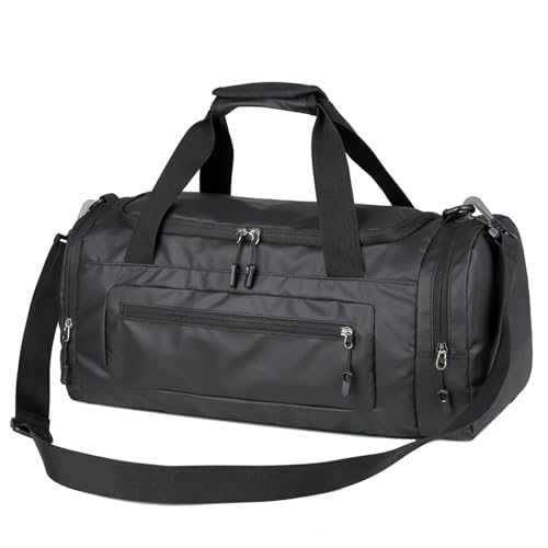 Herren-Fitnesstasche, großes Fassungsvermögen, mit Schuhfach und Nasstasche, Trainings-Sporttasche for Camping, Trekking, Wandern, Reisen Für Fitnessstudio, Reisen, Camping(Black) von LIUHLFSR
