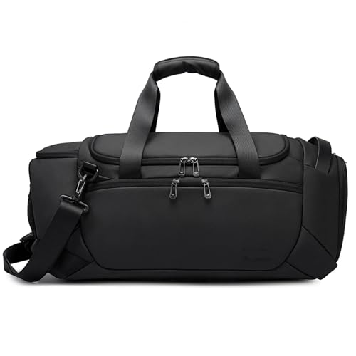 Sporttaschen Männer Gym Taschen for Fitness Training Outdoor wasserdichte Sport Tasche Trocken Nass Trennung Taschen Für Fitnessstudio, Reisen, Camping(Black) von LIUHLFSR
