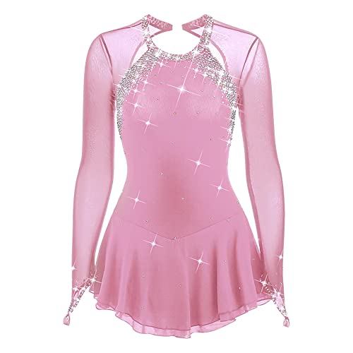 Dunkel Schwarz Skating Rock Dame Skating Kostüm Mädchen Einfache Großzügige Eiskunstlauf Kleid Frauen, Violett, S von LIUHUO