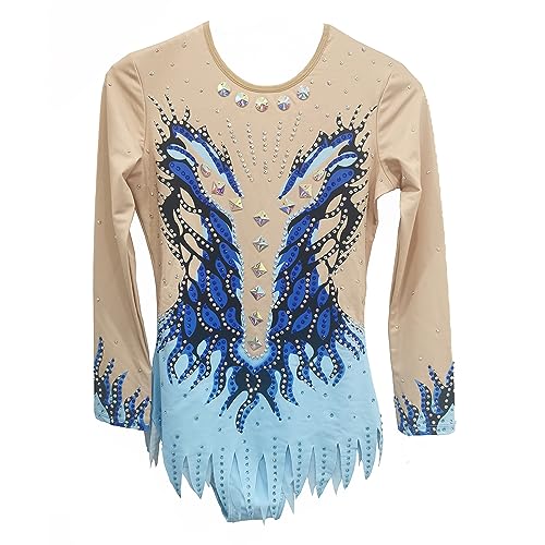 LIUHUO Cheerleading Kleid Competitive Aerobic Kleid Tanzkleid Weibliche Blau, Blau, M von LIUHUO