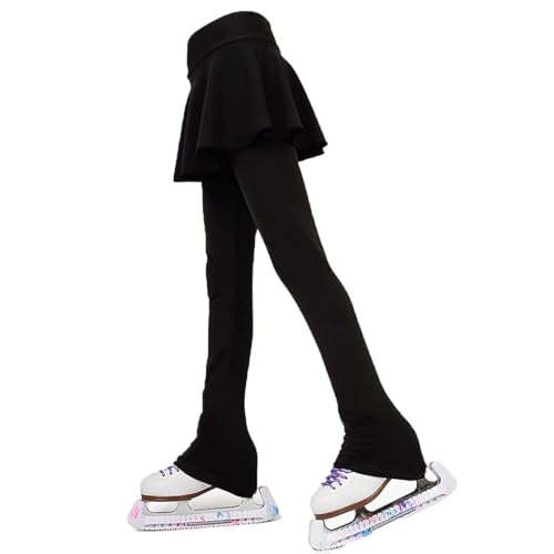 LIUHUO Eiskunstlauf Trainingshose Mädchen Hakama Show Wettkampf Uni Schwarz, Schwarz, Mittel von LIUHUO