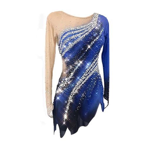 LIUHUO Eiskunstlaufbekleidung Mädchen Frauen Wettkampfkleid Performance Wear Teens Training Dancewear Salsa Blue Girls, blau, Klein von LIUHUO