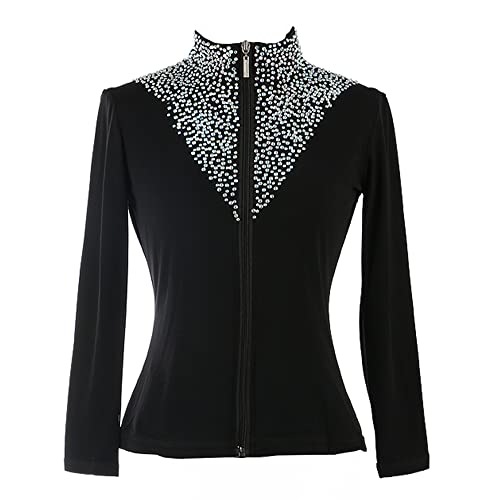 LIUHUO Eiskunstlaufjacke mit Diamanten, zweifarbig, Mädchen-Trainingskleidung von LIUHUO