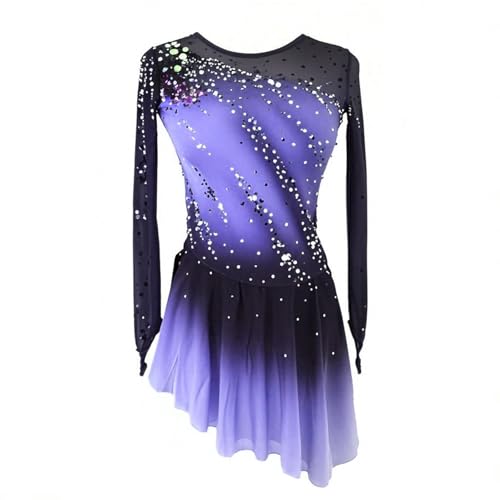 LIUHUO Eiskunstlaufkleid für Mädchen und Damen, eleganter Farbverlauf, Qualität, Kristalle, Wettkampf-Skate-Rock, lavendel, M LIUHUO Eiskunstlaufkleid für Mädchen und Damen, eleganter Farbverlauf, Qualität, Kristalle, Wettkampf-Skate-Rock, lavendel, M von LIUHUO