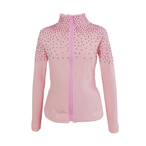 LIUHUO Eislaufjacke für Mädchen und Damen, Stretch-Fleece, Skate-Mantel, Trainingskleidung, Eiskunstlauf-Tops, von LIUHUO