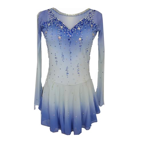 LIUHUO Elegantes blaues Eiskunstlaufkleid für Mädchen und Damen – Wettkampf-EIS-Tanzkleid – Skating-Kleidung von LIUHUO