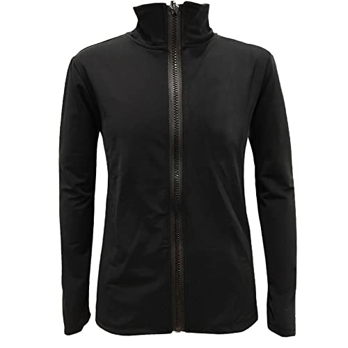 LIUHUO Handgefertigte Diamond Eiskunstlauf-Jacke Training Fleecejacke Mädchen Schwarz, Schwarz, Medium von LIUHUO