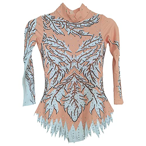 LIUHUO Rhythmische Gymnastik Turnanzug für Mädchen Spandex Wettbewerb Lange Ärmel Kinder von LIUHUO