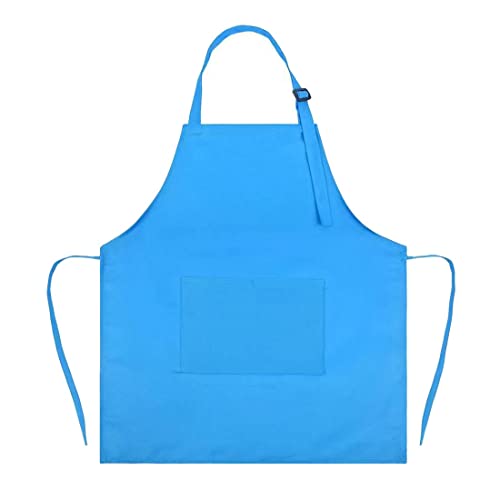 LIUJZZJ 1 Stück Blau Kinder Schürzen mit Taschen Verstellbare Kleinkind Kochschürze für Jungen Mädchen Küchenschürze Malschürze Kinder Künstler Schürzen für Basteln Malen Backen Kochen von LIUJZZJ