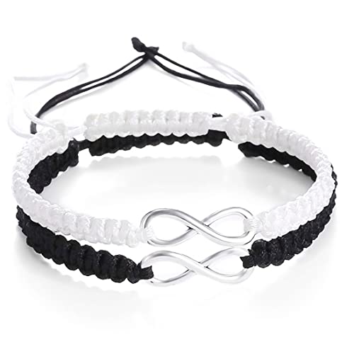 LIUJZZJ 2 Matching Yin Yang Verstellbare Schnur Armband Freundschaft Beziehung Freund Freundin Valentinstag Bester Freund Armb?nder mit Geschenkkarte von LIUJZZJ