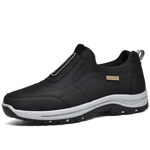 Daladder Walking Shoes,Comfortable Waterproof Breathable Orthopedic Walking Shoes,Mens Casual Slip On Hiking Shoes (Black, Erwachsene, Herren, 41, Numerisch, EU Schuhgrößensystem, M) von LIUPONHU