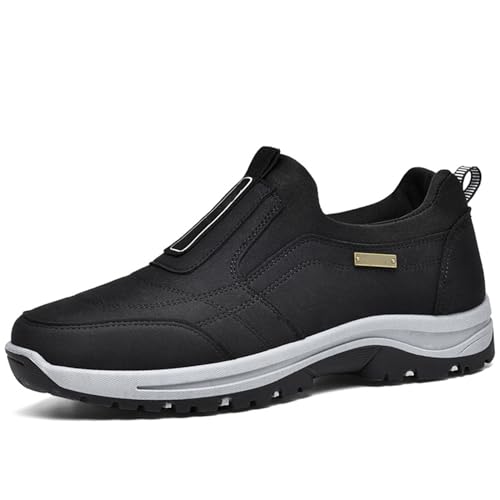 Daladder Walking Shoes,Comfortable Waterproof Breathable Orthopedic Walking Shoes,Mens Casual Slip On Hiking Shoes (Black, Erwachsene, Herren, 42, Numerisch, EU Schuhgrößensystem, M) von LIUPONHU