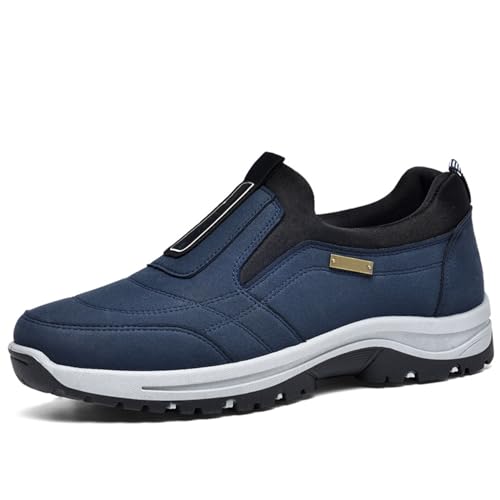 Daladder Walking Shoes,Comfortable Waterproof Breathable Orthopedic Walking Shoes,Mens Casual Slip On Hiking Shoes (Blue, Erwachsene, Herren, 42, Numerisch, EU Schuhgrößensystem, M) von LIUPONHU
