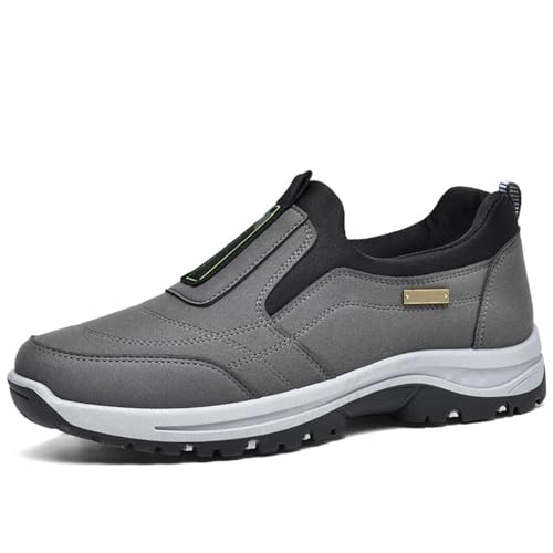 Daladder Walking Shoes,Comfortable Waterproof Breathable Orthopedic Walking Shoes,Mens Casual Slip On Hiking Shoes (Gray, Erwachsene, Herren, 38, Numerisch, EU Schuhgrößensystem, M) von LIUPONHU