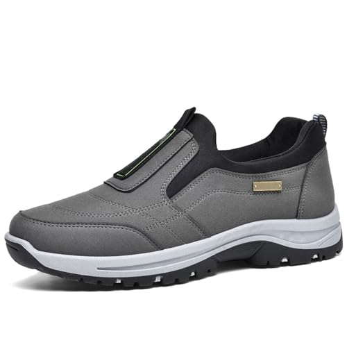 Daladder Walking Shoes,Comfortable Waterproof Breathable Orthopedic Walking Shoes,Mens Casual Slip On Hiking Shoes (Gray, Erwachsene, Herren, 45, Numerisch, EU Schuhgrößensystem, M) von LIUPONHU