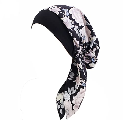 LIUPUUDLY Chemo Kopftuch Damen Mode Florales Turban Mütze Schlafmütze kopfbedeckung für Krebs Haarverlust (#15) von LIUPUUDLY