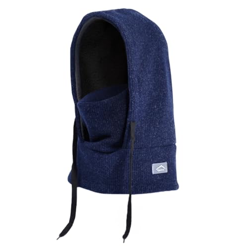 LIUPUUDLY Kinder Schlupfmütze Jungen Mädchen Winter Warm Fleece Mütze Winddicht Wintermütze Sturmhauben Schalmütze für Outdoor Sport (Polyesterfaser, Marineblau) von LIUPUUDLY