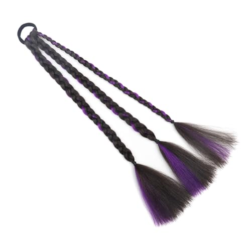 Flauschiger Pferdeschwanz mit drei Strängen, einfach, kein Verknoten, einfach zu handhaben, geflochtene Pferdeschwanzverlängerung for Frauen, Boxzöpfe und Twists(P) von LIURENM