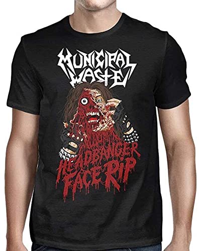 Municipal Waste Mens Headbanger Face Rip T Shirt Hemden(Large) von LIUSSUIL