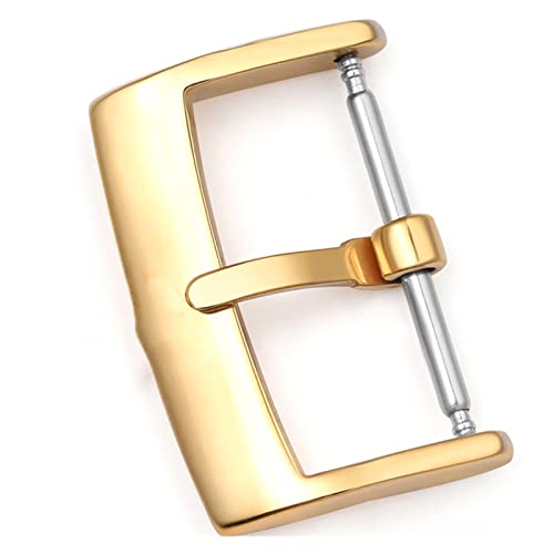 LIUYAPENG 12–20 mm Uhrenverschluss, passend for Rolex-Uhrenzubehör, Edelstahlschnalle, polierte Nadelschnalle, Gürtelschnalle mit Logo (Color : Gold 16mm Logo) von LIUYAPENG